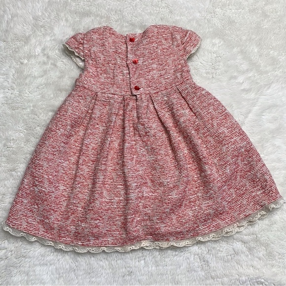 Pili Carrera Baby's Tweed Red Dress Size 18 Months Made in Spain - Picture 2 of 12